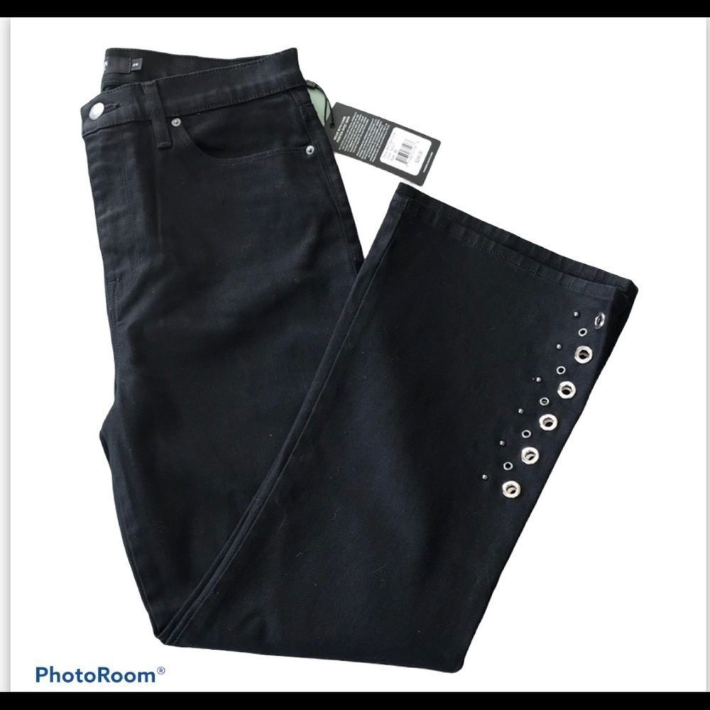 Hudson jeans, black with silver grommets